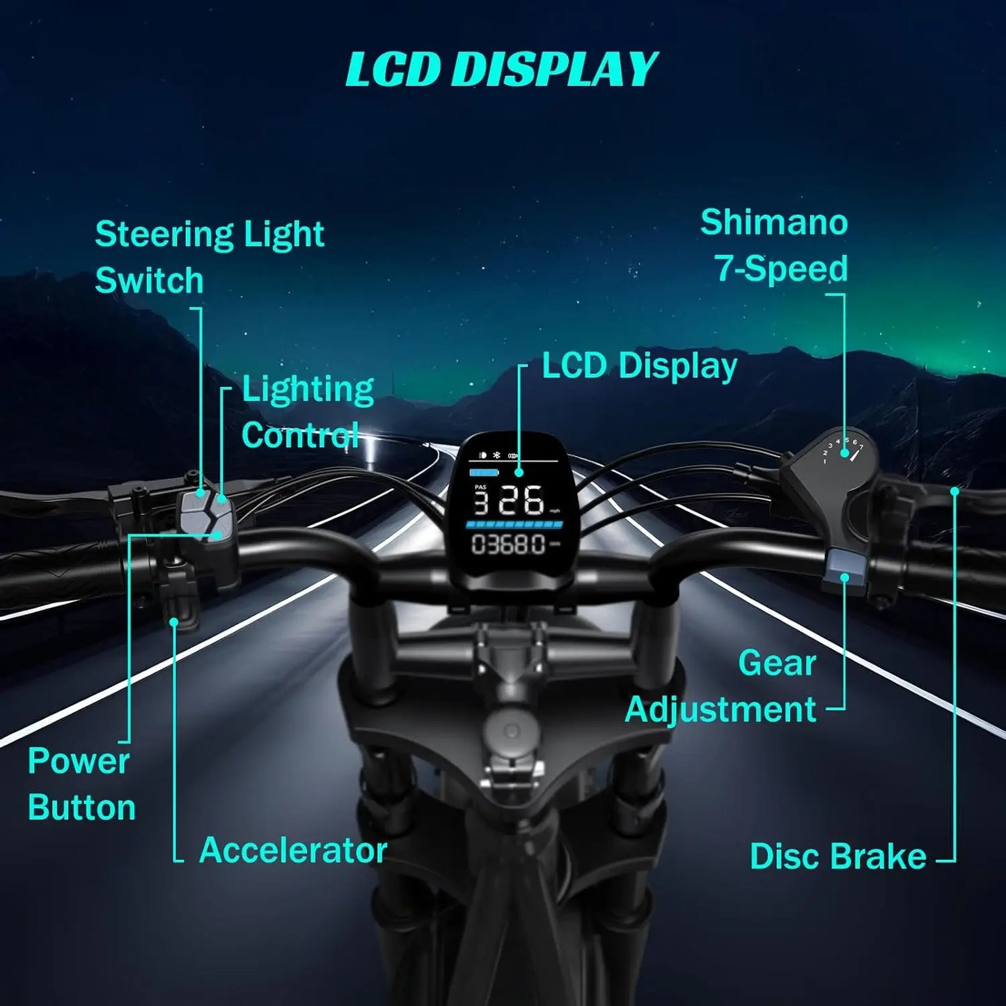 TST R002S 1500W Electric Fat Tire Mountain Bike All Terrain