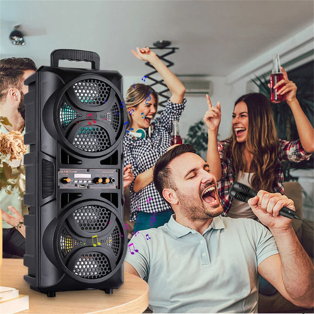 Portable 3000W Bluetooth Speaker Subwoofer Heavy Bass Sound System Party DJ karaoke Remote &MIC